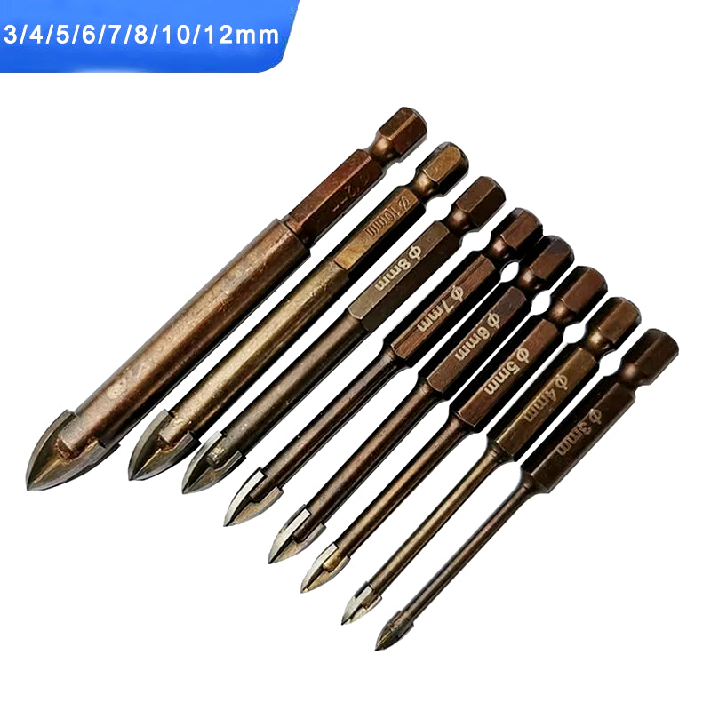 Multifunctional Cross Alloy Drill Bit Tip for Woodwork